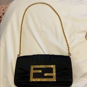 Fendi Mia Pochette bag, black with gold